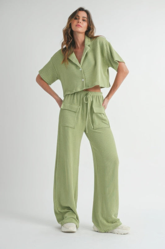 Button Up 2 Piece Set - REPUBLIC FASHION